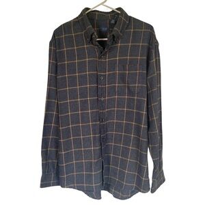 Arrow collared long sleeve collared button down shirt men’s large gray black tan